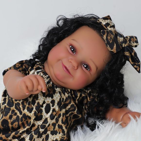 Reborn Baby Dolls Black Girl Maddie African American Newborn 22 Inch - Picture 1 of 6